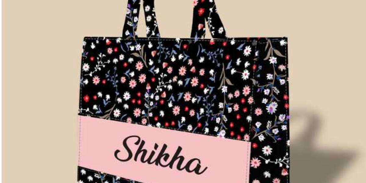 Customized Tote Bag Designed with Elegant Small Multicolor Flowers And Leaves