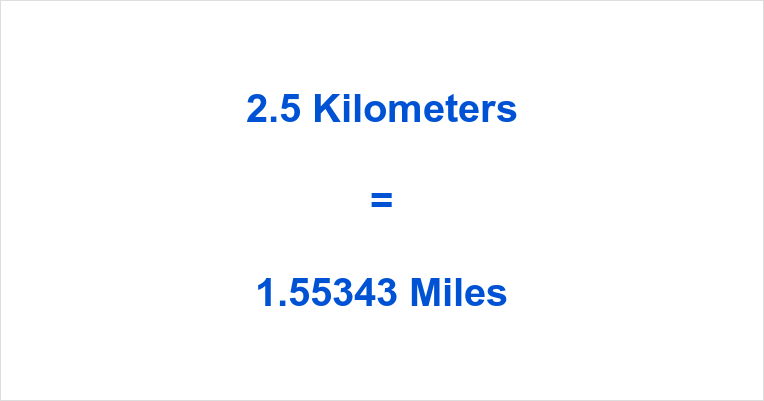 2.5 km to miles - 3Plus2Five